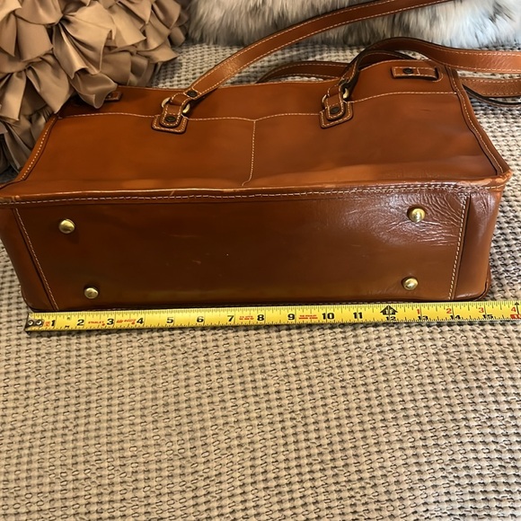 Patricia Nash Tan Light Cognac Brown Leather Olivenzia Tote Bag - Picture 9 of 16